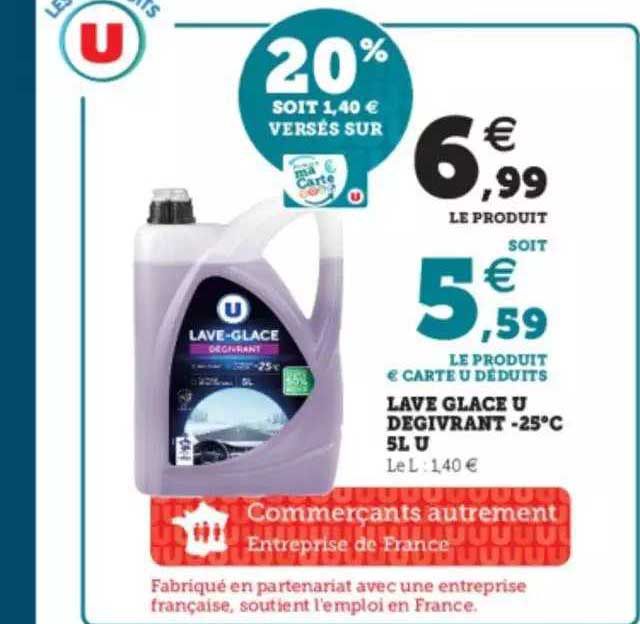 lave glace u dégivrant -25°c 5l u