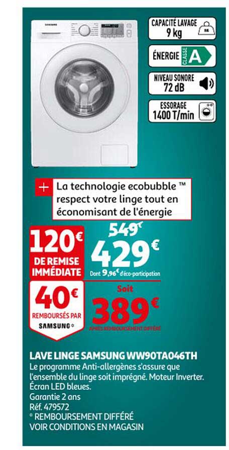 lave linge samsung