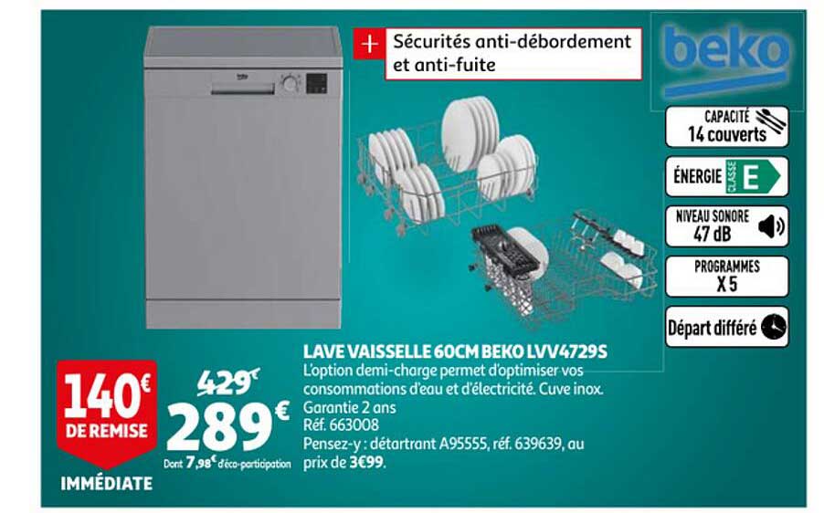 lave vaisselle 60cm beko