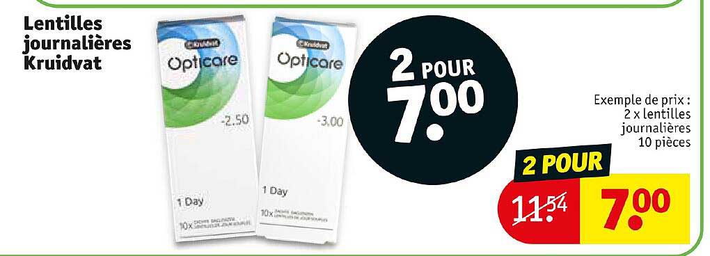 lentilles journalières kruidvat