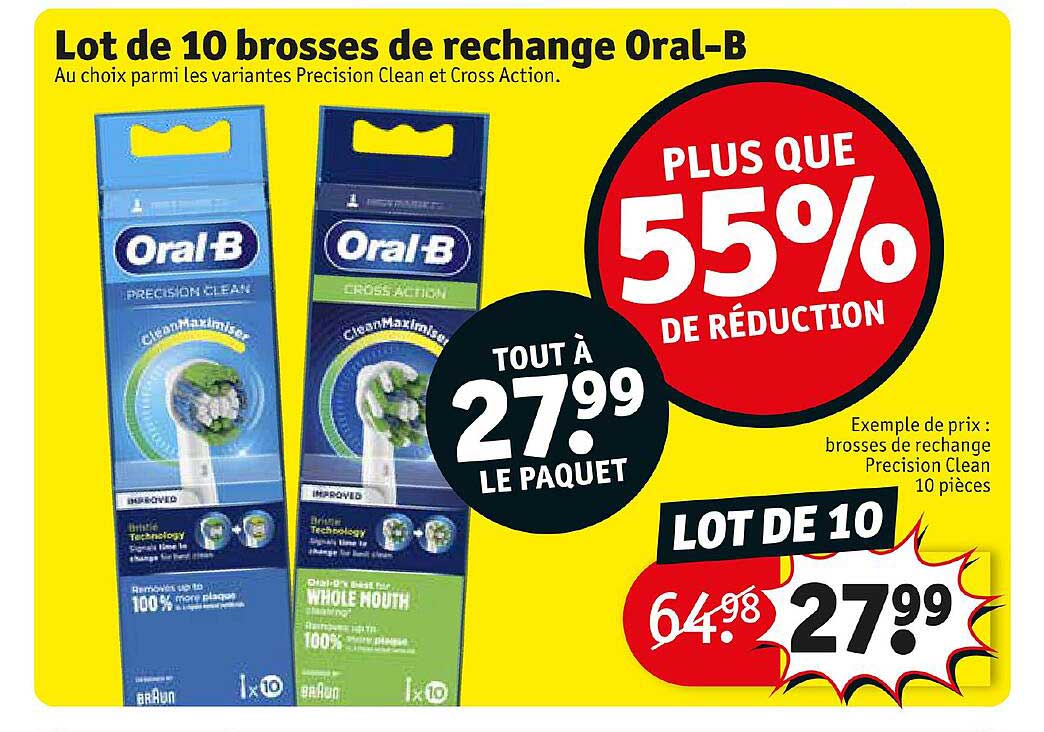 lot de 10 brosses de rechange oral-b