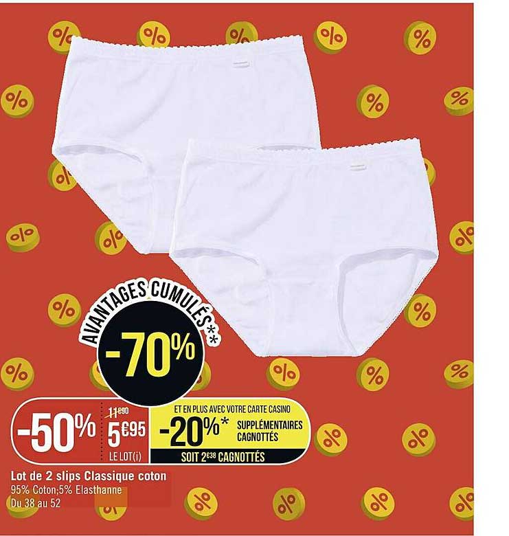 Lot De 2 Slips Classique Coton