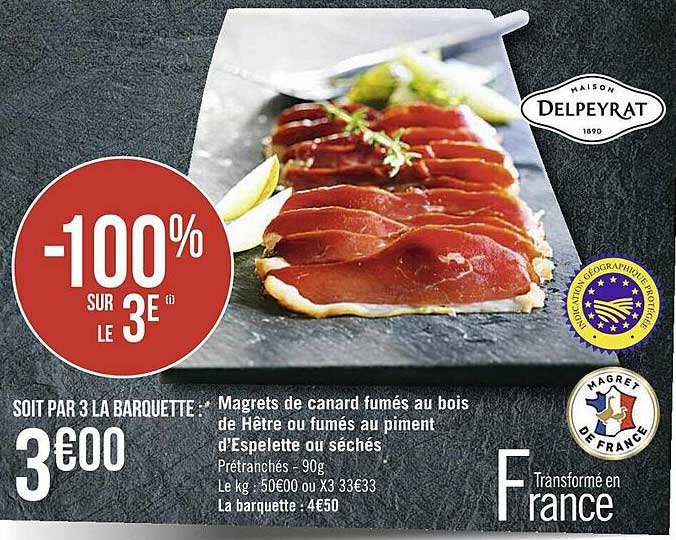 magrets de canard fumés au bois de hêtre ou fumés au piment d'espelette ou séchés