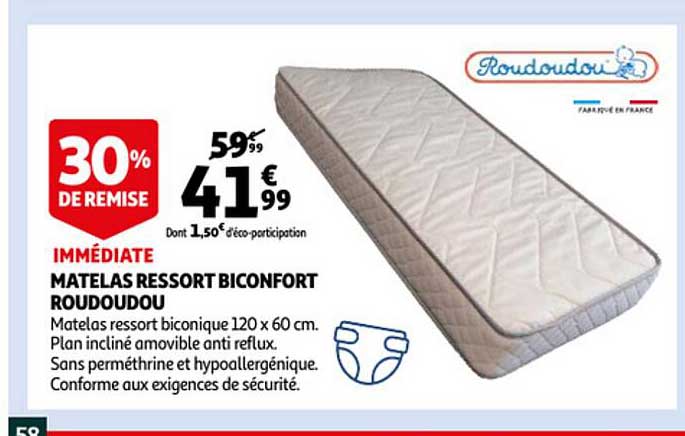 Matelas Ressort Biconfort Roudoudou