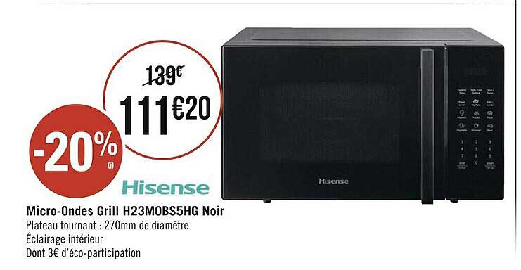 micro-ondes grill noir hisense