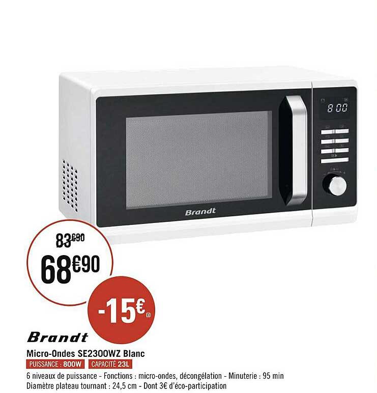 micro-ondes se2300wz blanc brandt