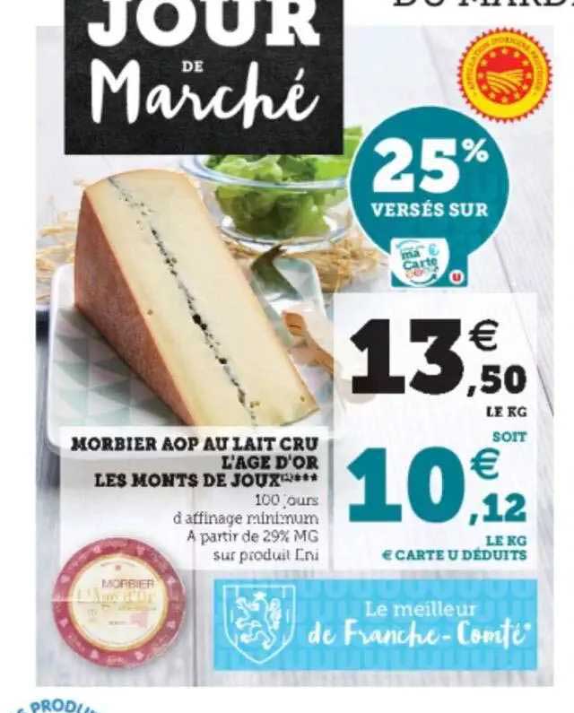 morbier aop au lait cru l'âge d'or les monts de joux