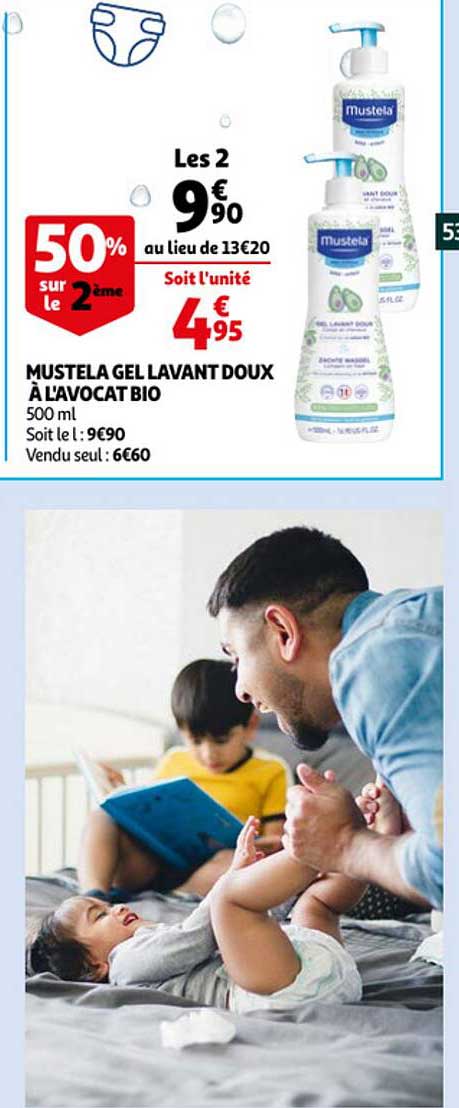 mustela gel lavant doux à l'avocat bio