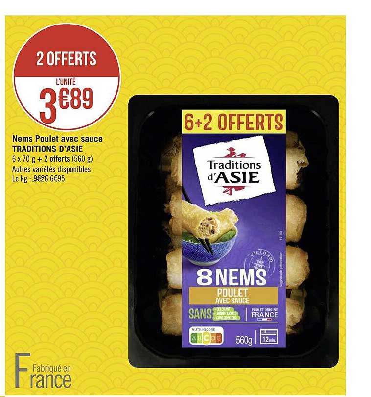 nems poulet avec sauce traditions d'asie