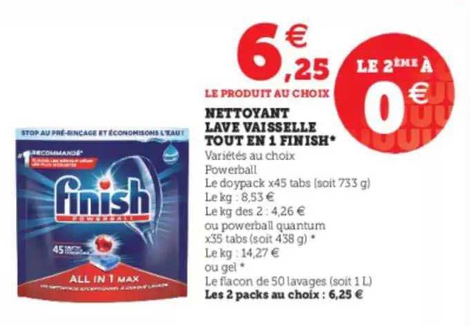 nettoyant lave vaisselle tout en 1 finish