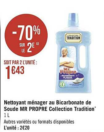 nettoyant ménager au bicarbonate de soude mr propre collection tradition