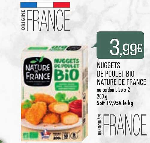 Nuggets De Poulet Bio Nature De France