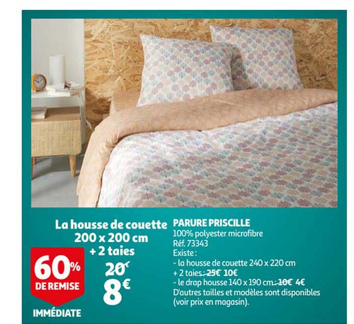 Parure Priscille : La Housse De Couette 200 X 200 Cm + 2 Taies