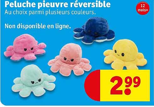 Peluche Pieuvre Réversible