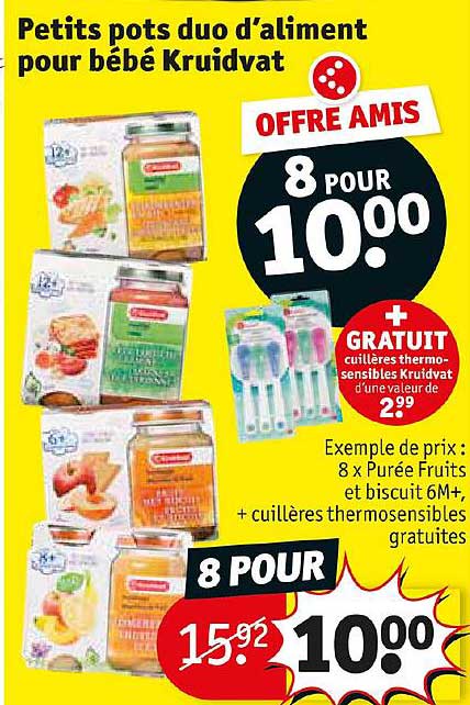 petits pots duo d'aliment pour bébé kruidvat