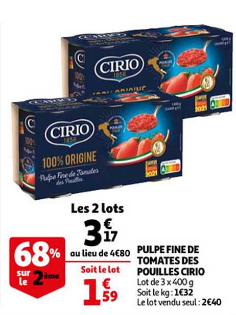 Pulpe Fine De Tomates Des Pouilles Cirio