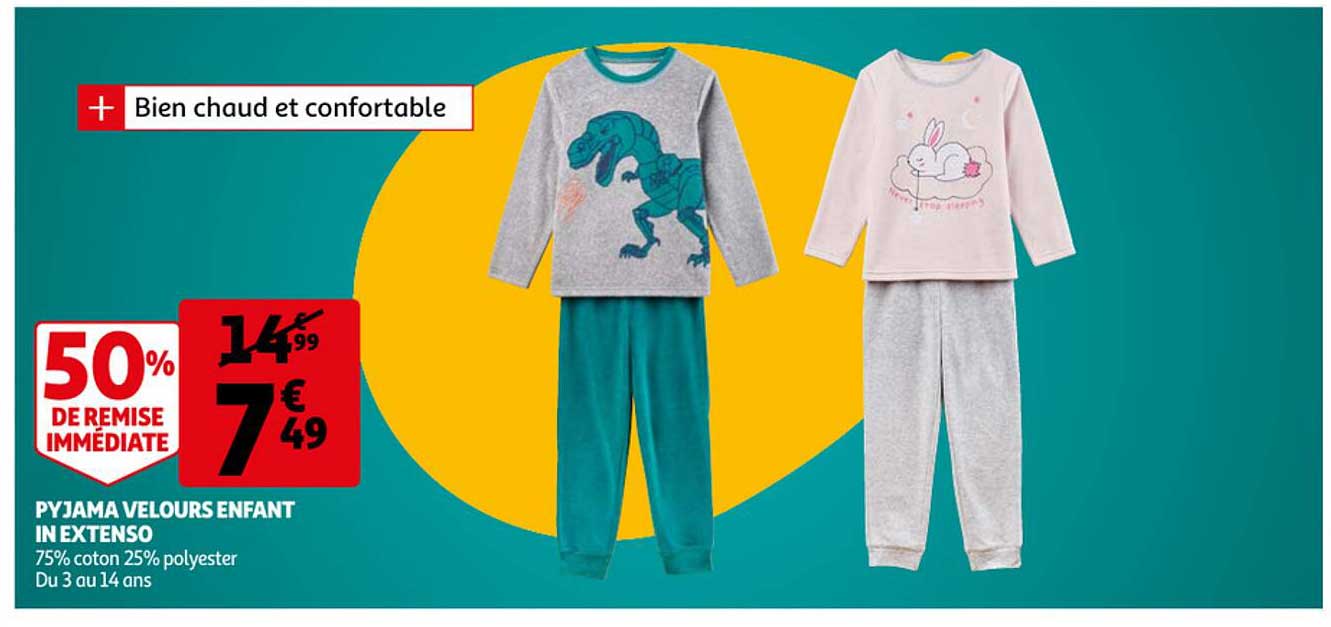 pyjama velours enfant in extenso