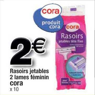 rasoirs jetables 2 lames féminin cora