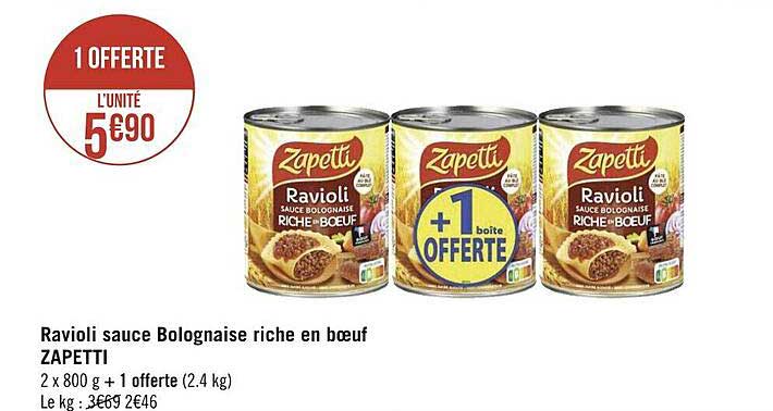 ravioli sauce bolognaise riche en bœuf zapetti