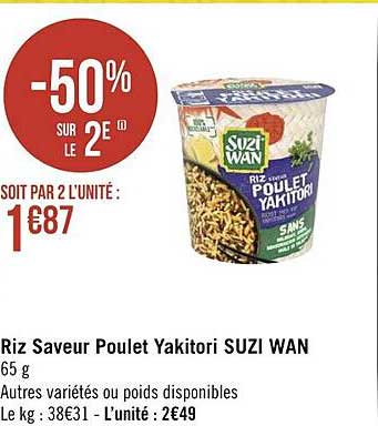 riz saveur poulet yakitori suzi wan