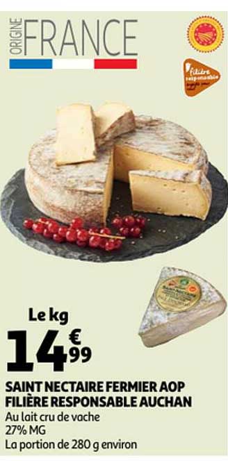 saint nectaire fermier aop filière responsable auchan