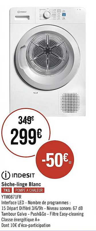 sèche-linge blanc indesit