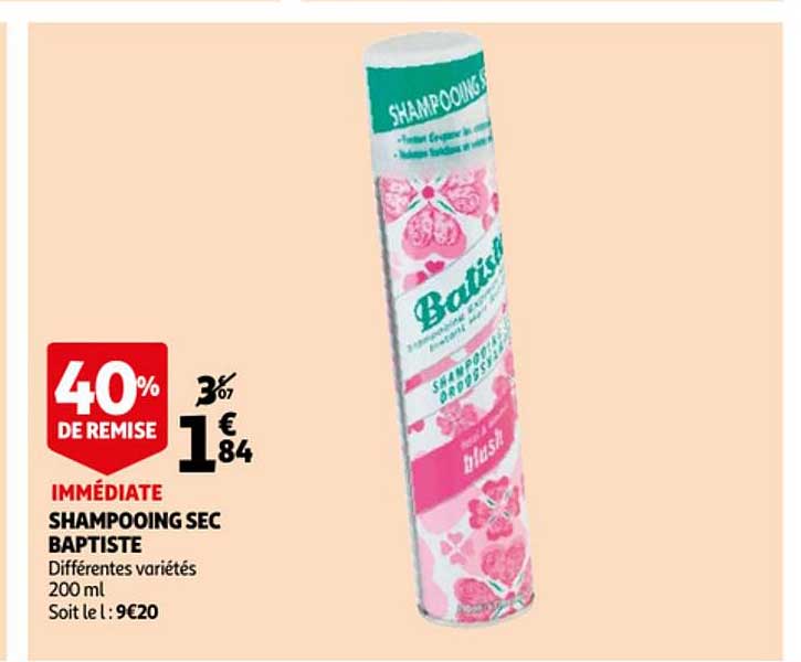 shampooing sec baptiste