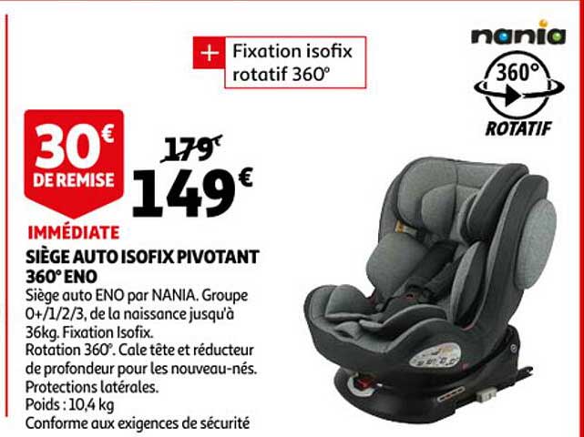 siège auto isofix pivotant 360° eno