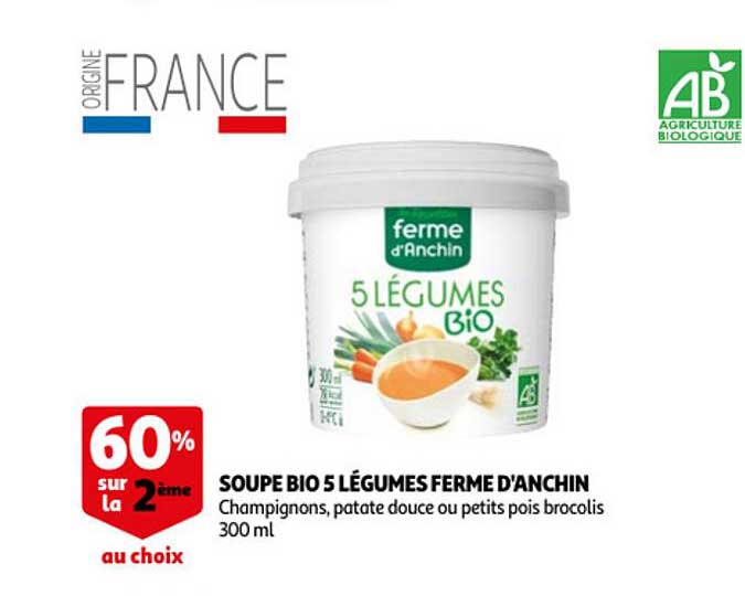 soupe bio 5 légumes ferme d'anchin