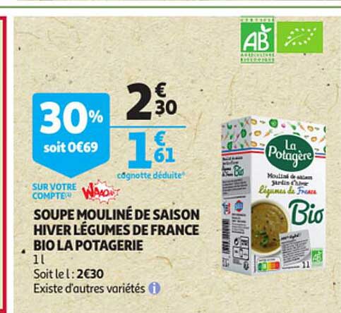 Soupe Mouliné De Saison Hiver Légumes De France Bio La Potagerie