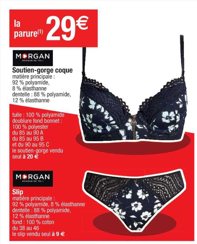 soutien-gorge coque morgan, slip morgan