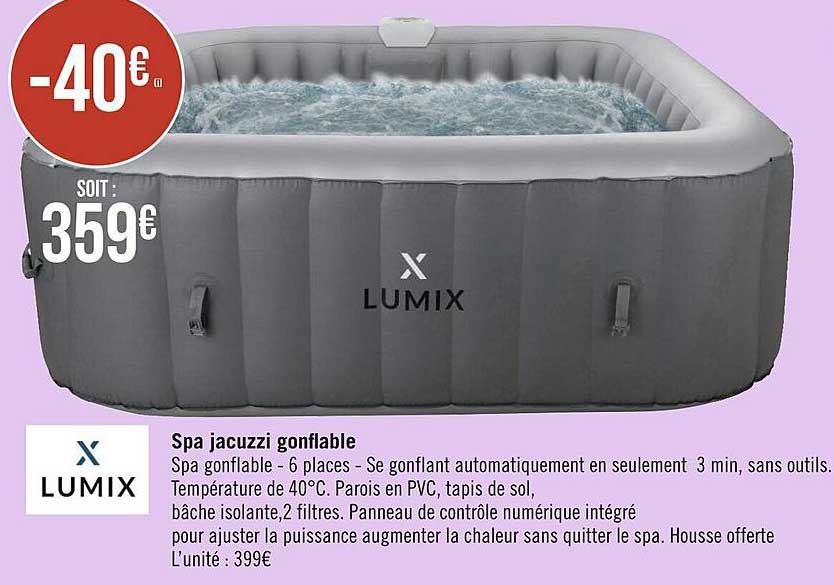 spa jucuzzi gonflable lumix