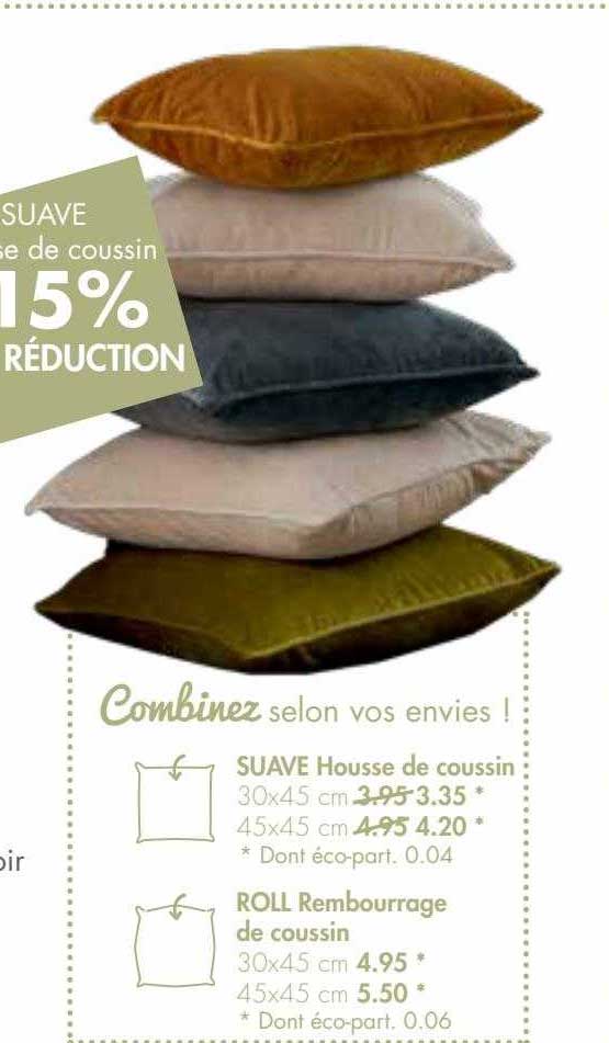 suave housse de coussin, roll rembourrage