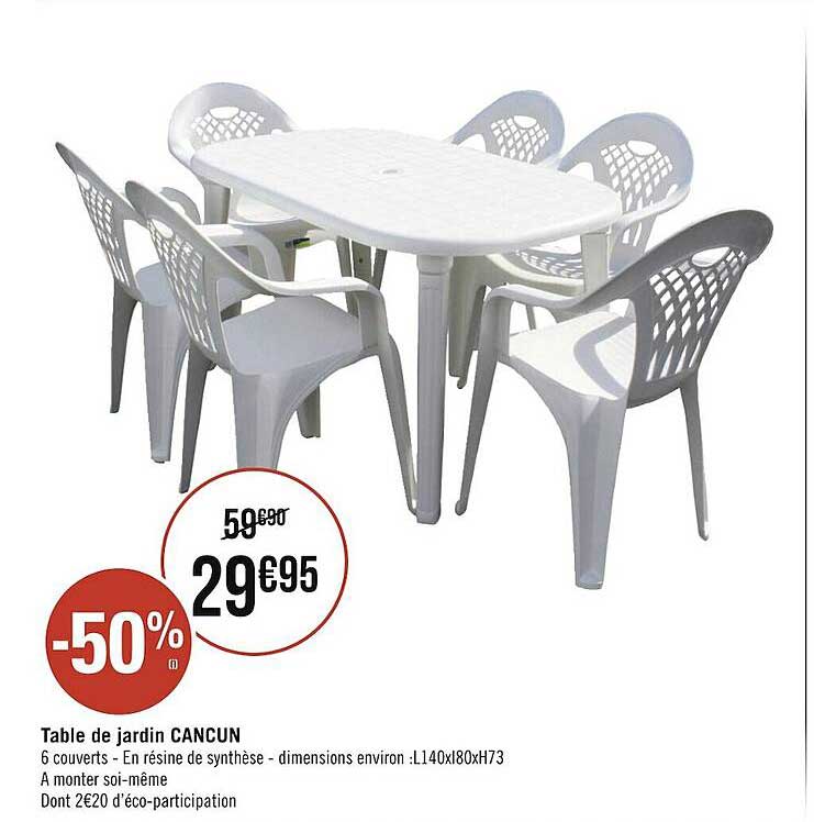 table de jardin cancun