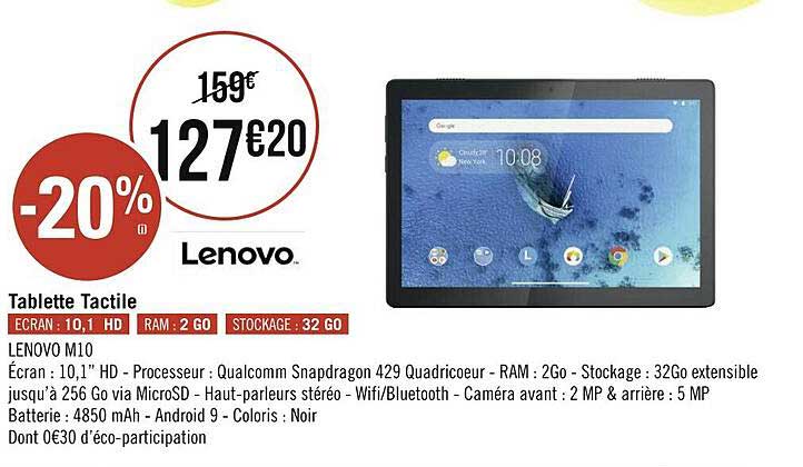 tablette tactile lenovo m10