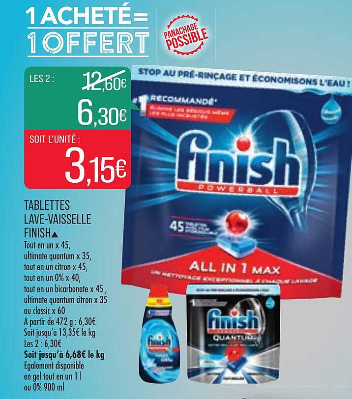 tablettes lave-vaisselle finish