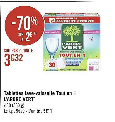 tablettes lave-vaisselle tout en 1 l'arbre vert