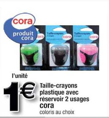 taille-crayons plastique avec réservoir 2 usages cora