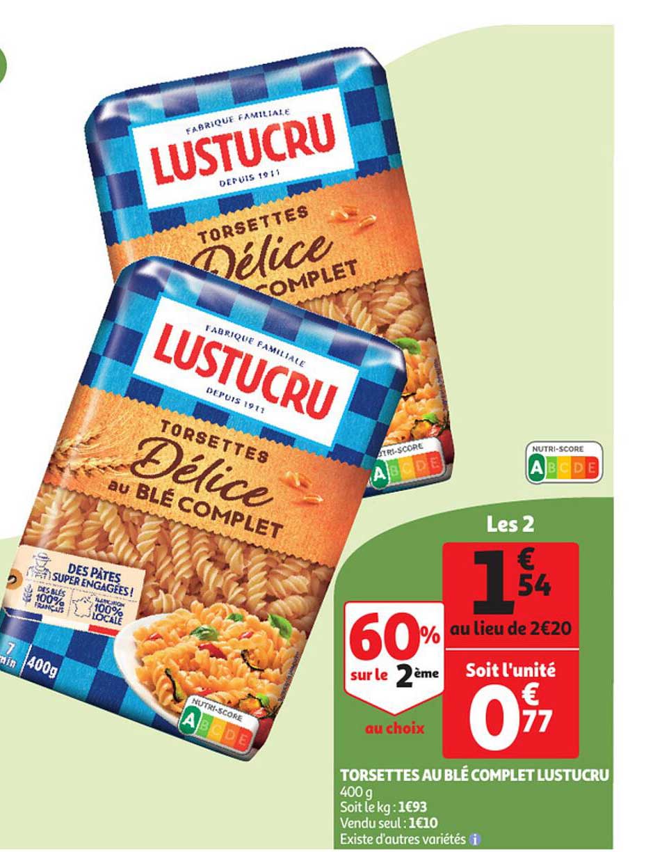 Torsettes Au Blé Complet Lustucru