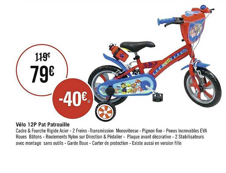 vélo 12p pat patrouille