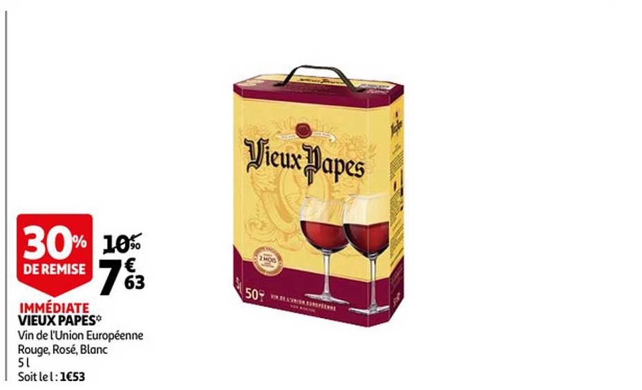 vieux papes vin de l'union européenne rouge, rosé, blanc