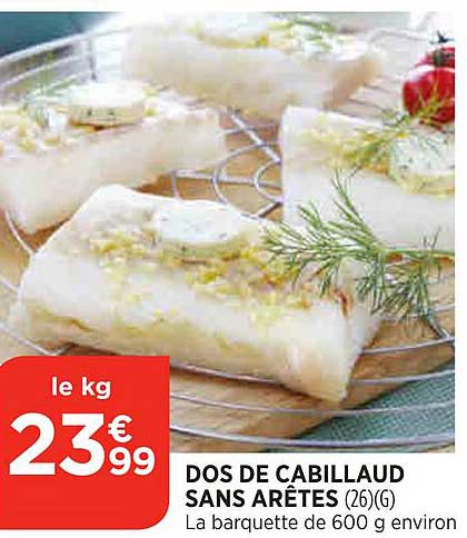 dos de cabillaud sans arêtes