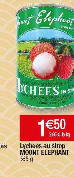 lychées au sirop mount éléphant
