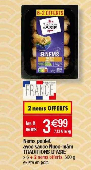 nems poulet avec sauce nuoc-mâm traditions d'asie