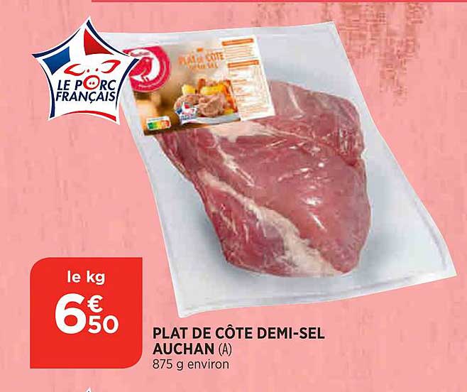 plat de côte demi-sel auchan