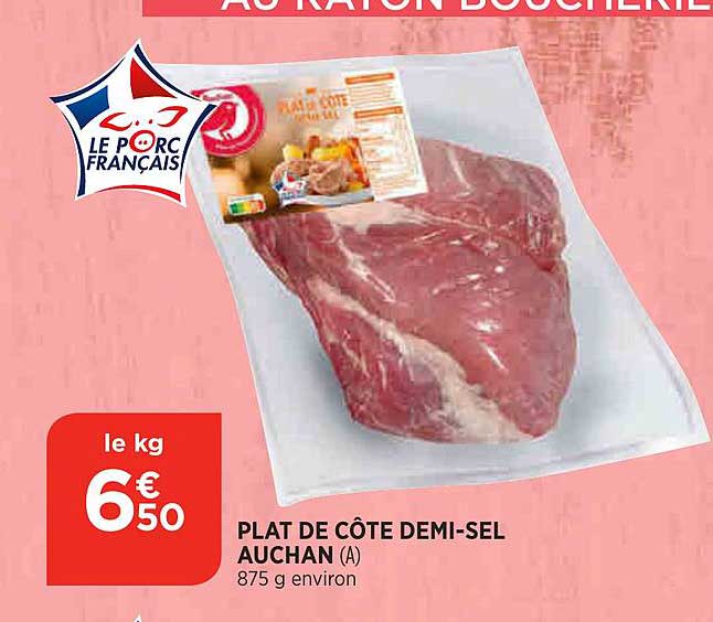 plat de côte demi-sel auchan
