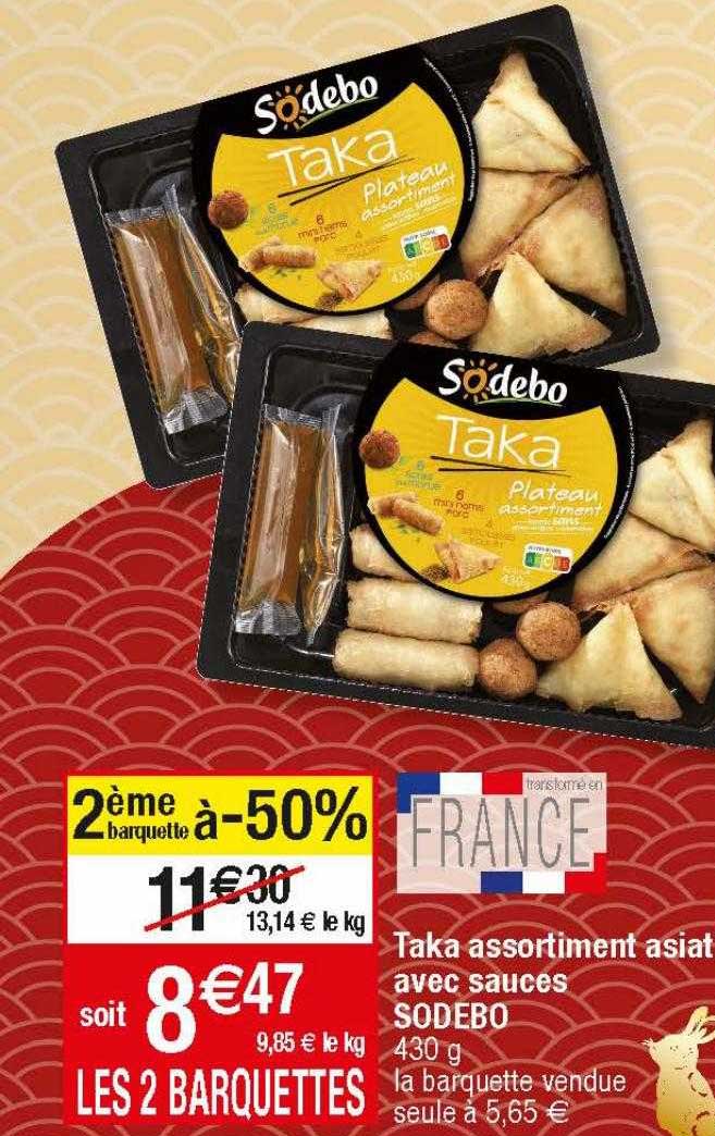 taka assortiment asiatiques avec sauces sodebo