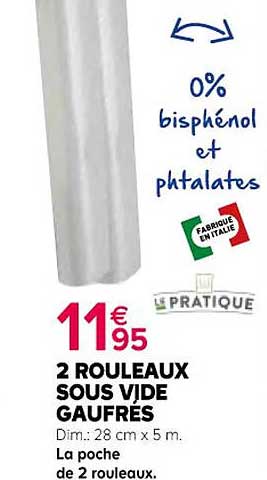 2 rouleaux sous vide gaufres