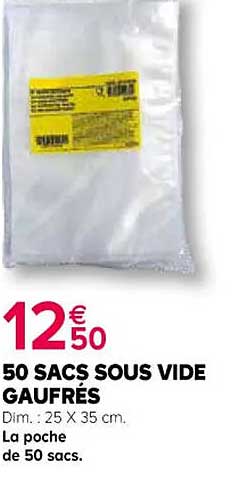 50 sacs sous vide gaufrés