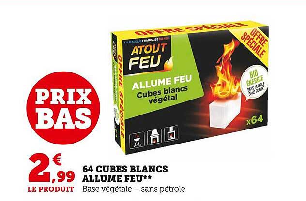 64 cubes blancs allume feu